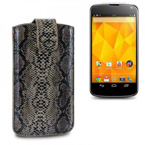 Θήκη Universal Phone Leather Pouch Case Snakeskin by Warp size XL για I9500 Galaxy S4, Xperia S ,Lumia 920