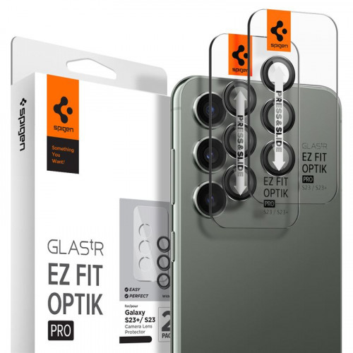 Spigen AGL05962 Glass EZ Fit Optik Pro 2 Pack, black - Samsung Galaxy S23 / Galaxy S23+