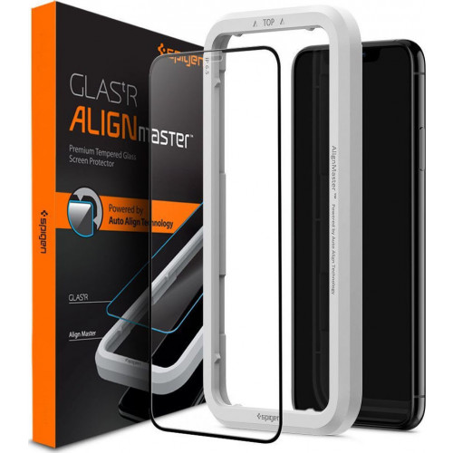 Spigen GLAS.tR ALIGNmaster Full Cover AGL00106 iPhone 11 / XR Premium Tempered Glass 