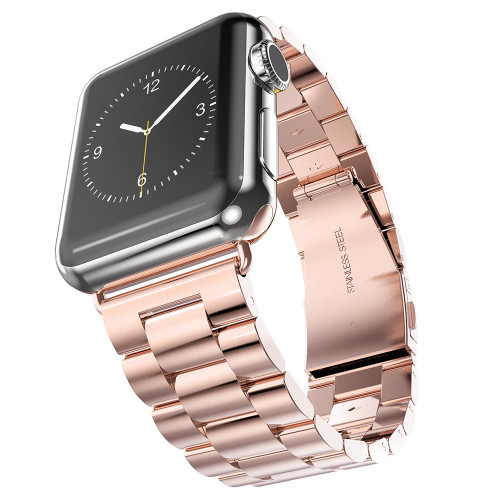 Techsuit Watchband Λουράκι Ανοξείδωτο Ατσάλι Ροζ (Apple Watch 42/44/45mm)