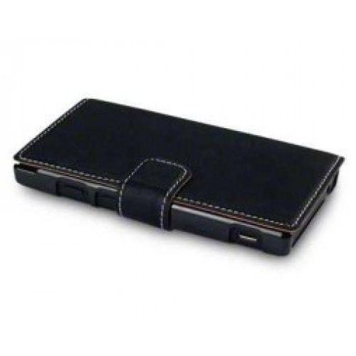 Θήκη για Sony Xperia Sola MT27i Low Profile Wallet PU Leather Black+Φιλμ Προστασίας Οθόνης 