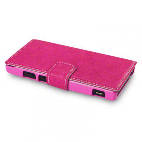 Θήκη για Sony Xperia Sola MT27i Low Profile Wallet PU Leather Pink+ Φιλμ Προστασίας Οθόνης
