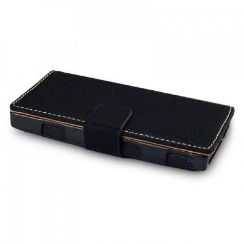 Θήκη για Sony Xperia U ST25i Low Profile Wallet PU Leather Black+Φιλμ Προστασίας Οθόνης 