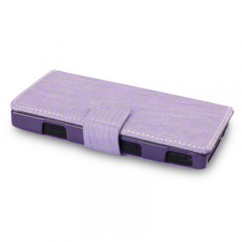 Θήκη για Sony Xperia U ST25i Low Profile Wallet PU Leather Purple+Φιλμ Προστασίας Οθόνης 