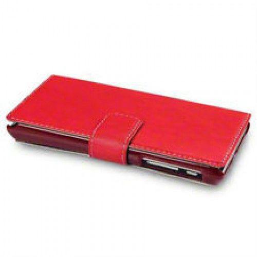 Θήκη για Sony Xperia U ST25i Low Profile Wallet PU Leather Red +Φιλμ Προστασίας Οθόνης 