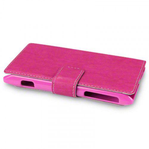 Sony Xperia E Low Profile Wallet PU Leather Case Pink +Φιλμ Προστασίας Οθόνης 