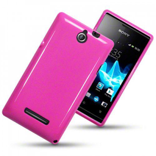 ΘήκηTPU Gel για Sony Xperia E C1505 Solid Hot Pink +Φιλμ Προστασίας Οθόνης 