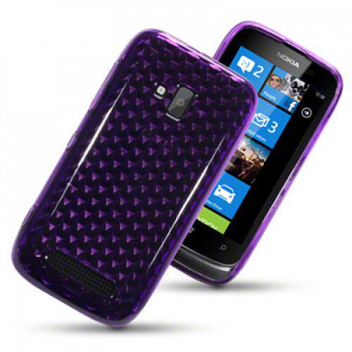 Θήκη TPU Gel για Nokia Lumia 610 Purple by Warp+Φιλμ Προστασίας Οθόνης 