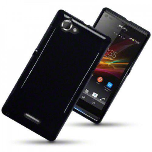 Θήκη TPU Gel για Sony Xperia L C2105 Solid Black by Warp + Φιλμ Προστασίας Οθόνης
