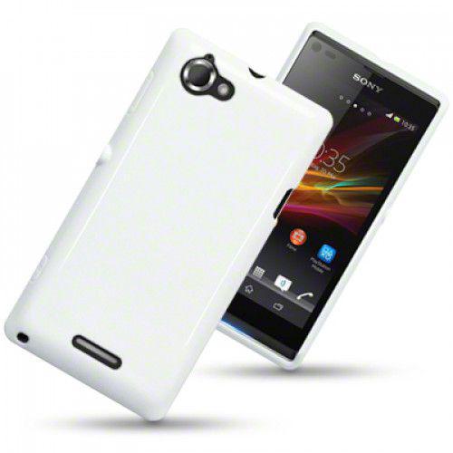 Θήκη TPU Gel για Sony Xperia L C2105 Solid White by Warp + Φιλμ Προστασίας Οθόνης