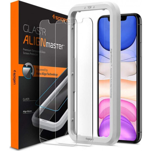 Spigen GLAS.tR ALIGNmaster AGL00101 iPhone 11 / XR Premium Tempered Glass  (x2.Pack)