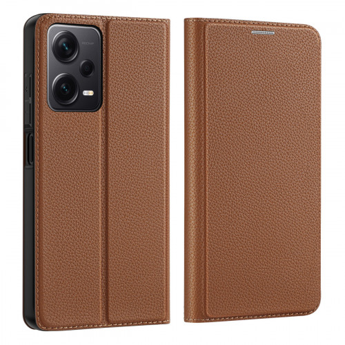 Dux Ducis Skin X2 case for Xiaomi Redmi Note 12 Pro+ flip cover wallet stand brown