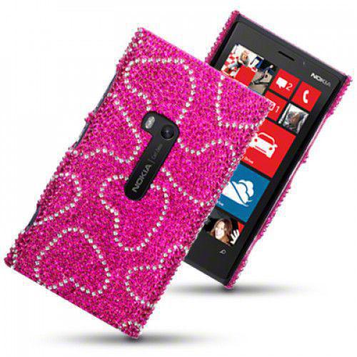 Θήκη για Nokia Lumia 920 Diamante Pink Love Hearts