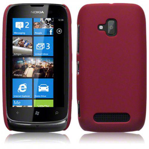 Θήκη για Nokia Lumia 610 Rubberised Hard Back Cover Red 