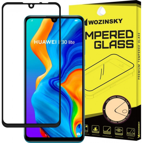 Wozinsky Tempered Glass Full Glue Super Tough Full Coveraged with Frame Case Friendly for Huawei P30 Lite black