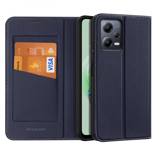Dux Ducis Skin X2 Case For Xiaomi Redmi Note 12 5G / Poco X5 5G Cover Flip Wallet Stand Blue