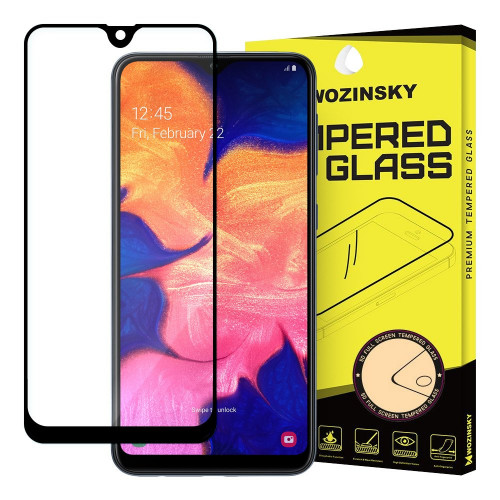 Wozinsky Tempered Glass Full Glue Super ToughFull Coveraged with Frame Case Friendly for Samsung Galaxy A10 black