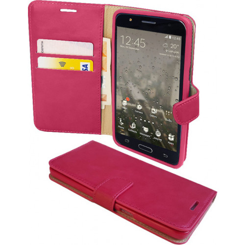 Θήκη OEM Book για Huawei Y6 II ( stand ,θήκες για κάρτες,χρήματα) ροζ χρώματος