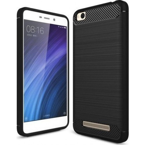 Θήκη OEM Brushed Carbon Flexible Cover TPU για Xiaomi Redmi 4A μαύρου χρώματος