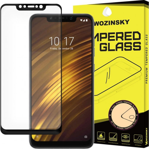 Wozinsky Tempered Glass Full Glue Super Tough Full Coveraged with Frame Case Friendly for Xiaomi Pocophone F1 black