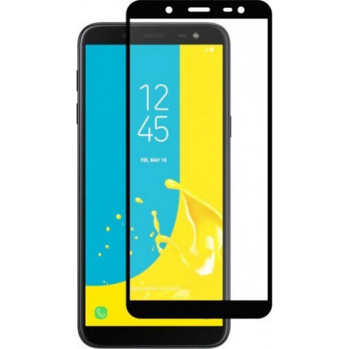 Φιλμ Προστασίας Οθόνης Tempered Glass (άθραυστο ) 9H για Samsung Galaxy J6 Plus J610 πλήρους κάλυψης -  full face black 