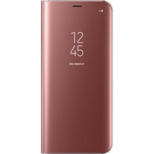 Θήκη OEM Clear View Standing Cover για Samsung Galaxy A30 rose gold