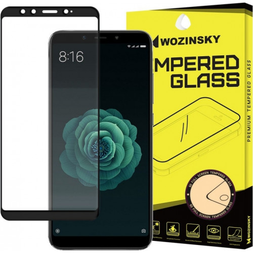 Wozinsky Tempered Glass Full Glue Super Tough Full Coveraged with Frame Case Friendly for Xiaomi Mi A2 / Mi 6X black
