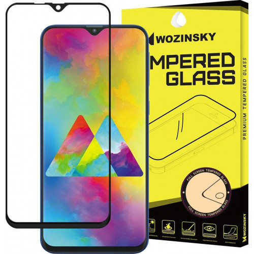 Wozinsky Tempered Glass Full Glue Full Coveraged with Frame Case Friendly for Samsung Galaxy M20 black