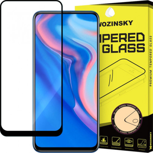 Wozinsky Tempered Glass Full Glue Super Tough Full Coveraged with Frame Case Friendly for Huawei P Smart Z black