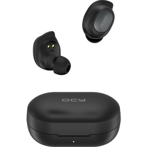 QCY T9S TWS Wireless Bluetooth Stereo Earbuds με βάση φόρτισης μαύρου χρώματος