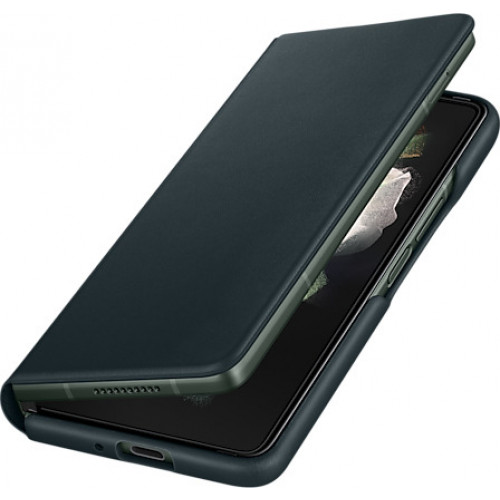 Samsung EF-FF926LGEGWW Leather Flip Cover για το Galaxy Z Fold 3 5G Green
