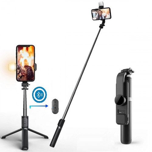 Filiz Q07 Selfie Stick με Bluetooth Μαύρο