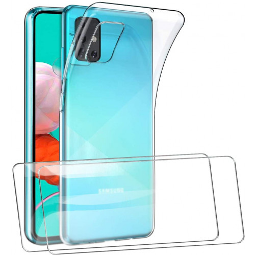 Θήκη TPU Slim 1mm για Samsung Galaxy A51 διάφανη + 2 Τεμάχια Tempered Glass