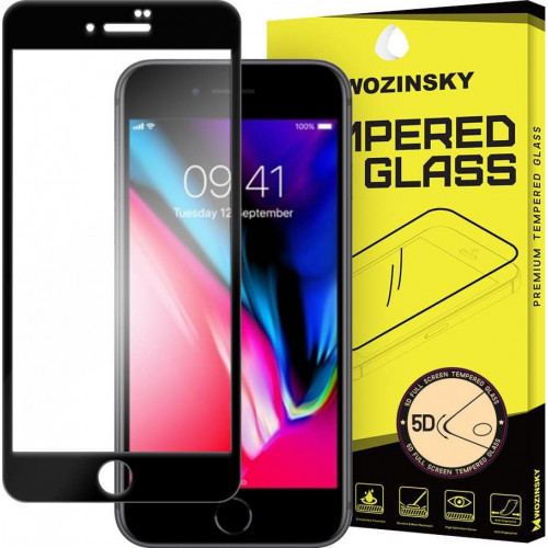 Wozinsky PRO+ Tempered Glass 5D Full Glue Super Tough Full Coveraged with Frame for Apple iPhone SE 2020 / iPhone 8 / iPhone 7 black