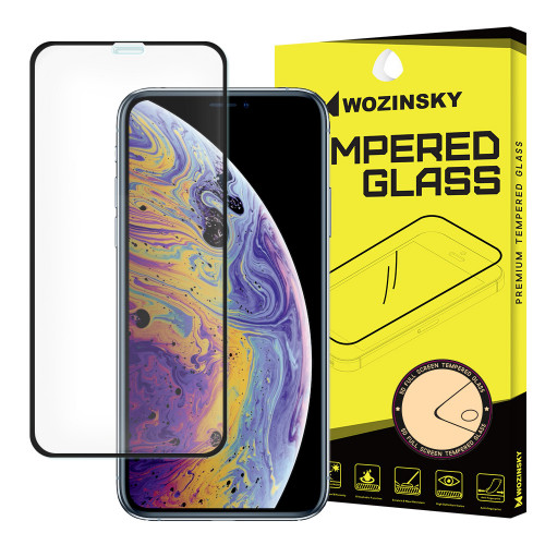Wozinsky Tempered Glass Full Glue Super Tough Full Coveraged with Frame Case Friendly for Apple iPhone 11 Pro / iPhone XS / iPhone X black