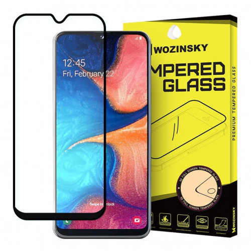 Wozinsky Tempered Glass Full Glue Full Coveraged with Frame Case Friendly for Samsung Galaxy A20e black
