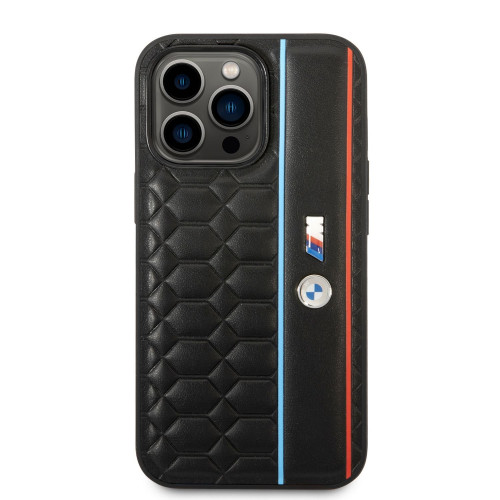 BMW M Hexagonal Pattern Case for iPhone 14 Pro Max Black