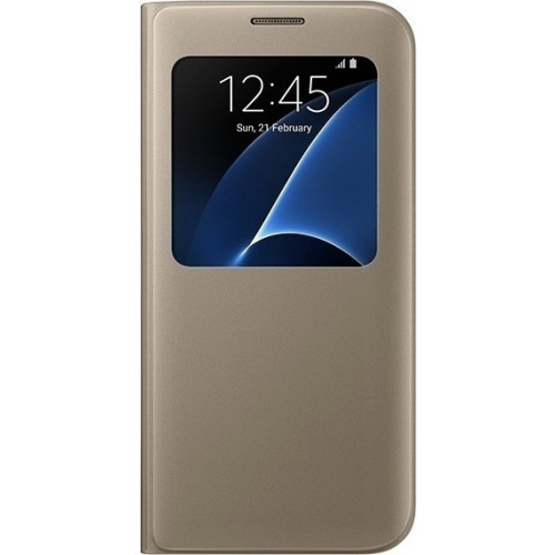 Samsung Cover S-View EF-CG930PF for Galaxy S7 Gold