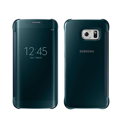Samsung Original EF-ZG925BGEGWW Clear View Cover για G925F Galaxy S6 Edge -Green