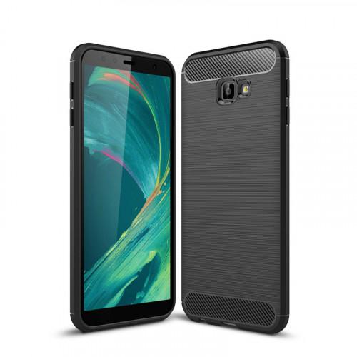 Θήκη OEM Brushed Carbon Flexible Cover TPU για Samsung Galaxy J4 Plus J415 μαύρου χρώματος