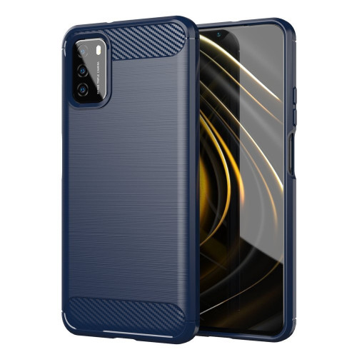 Carbon Case Flexible Cover TPU Case for Xiaomi Poco M3 / Xiaomi Redmi 9T blue