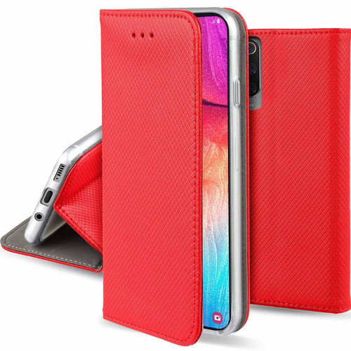 Θήκη OEM Smart Magnet για Samsung Galaxy A12 κόκκινου χρώματος