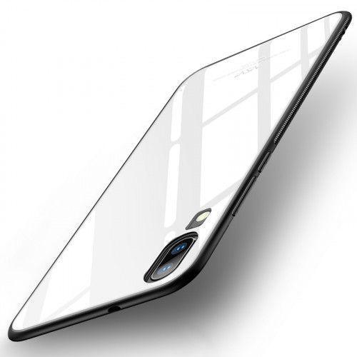 Θήκη MSVII Tempered Glass Case Durable Cover with Tempered Glass Back Huawei P20 white