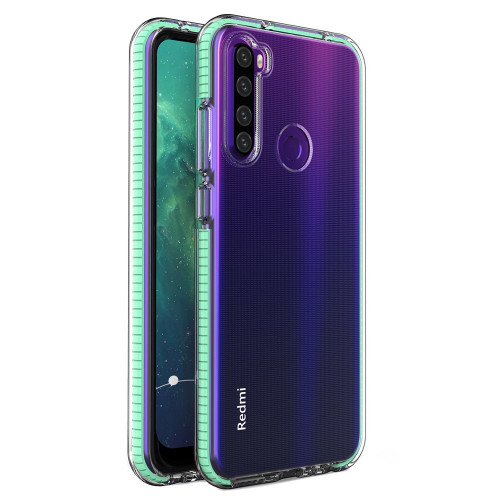 Spring Case clear TPU gel protective cover with colorful frame for Xiaomi Redmi Note 8T mint