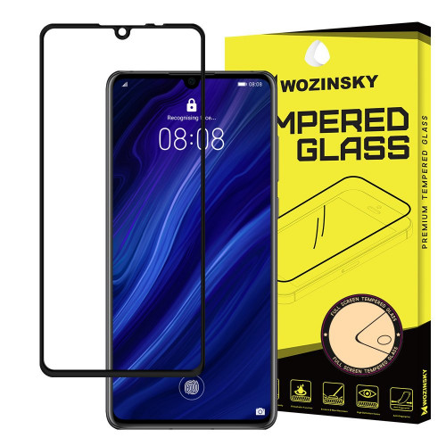 Wozinsky Tempered Glass Full Glue Super Tough Full Coveraged with Frame Case Friendly for Huawei P30 black