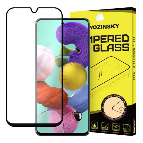 Wozinsky Tempered Glass Full Glue Super Tough Full Coveraged with Frame Case Friendly for Samsung Galaxy A51 black