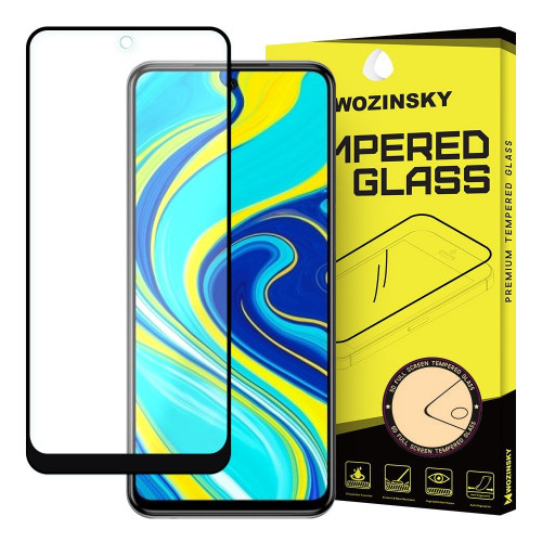 Wozinsky Tempered Glass Full Glue  Full Coveraged with Frame Case Friendly for Xiaomi Redmi Note 9 Pro / Redmi Note 9S /Poco X3 Pro black