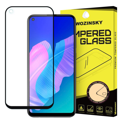 Wozinsky Tempered Glass Full Glue Super Tough Full Coveraged with Frame Case Friendly for Huawei P40 Lite E black