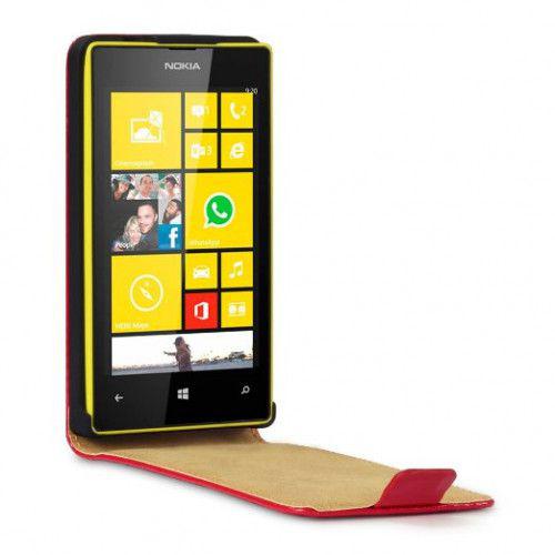 Θήκη Flip για Nokia Lumia 520 Neon Red