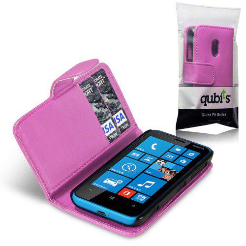 Θήκη για Nokia Lumia 620 Leather  Wallet Case Hot Pink
